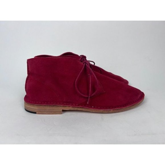 Gee WaWa Red Suede Round Toe Lace Up Ankle Chukka Boots Size 9 - Picture 4 of 10
